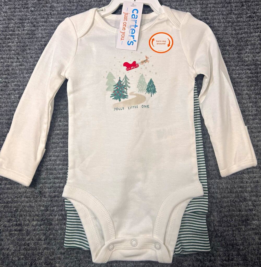 Carter’s Just One You Baby 0-3M Christmas 2 Piece Bodysuit Pants Set NWT